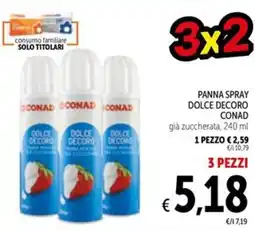 Spazio Conad Panna spray dolce decoro CONAD offerta