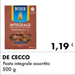 Iper Tosano DE CECCO Pasta integrale offerta