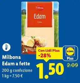 Lidl Milbona Edam a fette offerta
