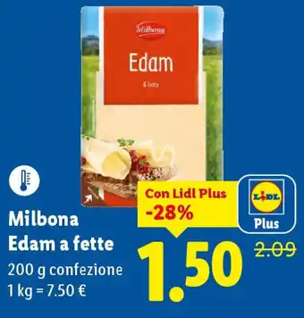 Lidl Milbona Edam a fette offerta