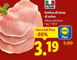 Lidl Fettine di lonza di suino offerta