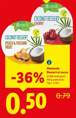 Lidl Vemondo Dessert al cocco offerta