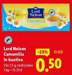 Lidl Lord Nelson Camomilla in bustina offerta