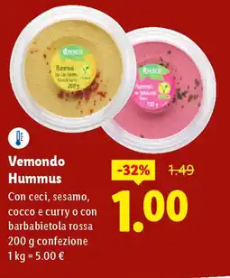 Lidl Vemondo Hummus offerta