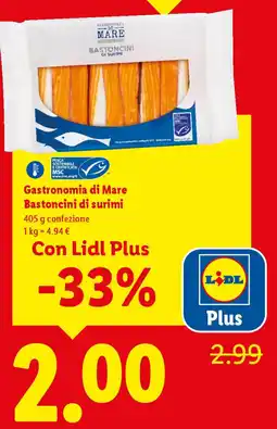Lidl Gastronomia di Mare Bastoncini di surimi offerta