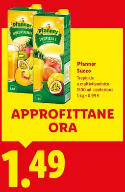 Lidl Pfanner Succo offerta