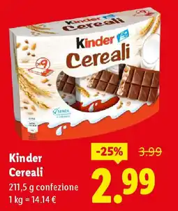 Lidl Kinder Cereali offerta