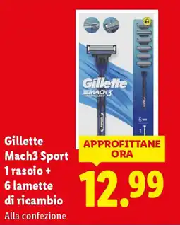 Lidl Gillette Mach3 Sport 1 rasoio + 6 lamette di ricambio offerta