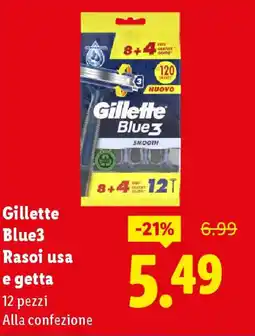Lidl Gillette Blue3 Rasoi usa e getta offerta