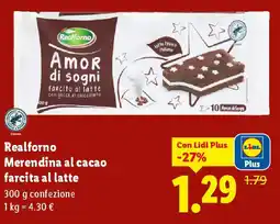 Lidl Realforno Merendina al cacao farcita al latte offerta