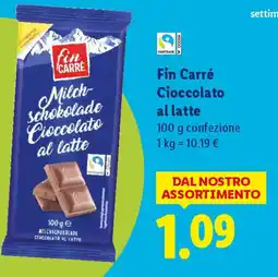 Lidl Fin Carré Cioccolato al latte offerta