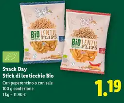 Lidl Snack Day Stick di lenticchie Bio offerta