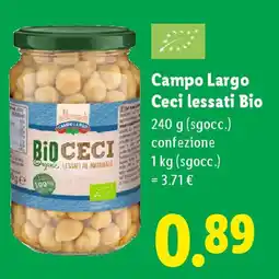 Lidl Campo Largo Ceci lessati Bio offerta