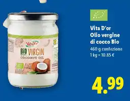 Lidl Vita D'or Olio vergine di cocco Bio offerta