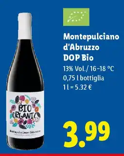Lidl Montepulciano d'Abruzzo DOP Bio offerta