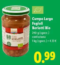 Lidl Campo Largo Fagioli Borlotti Bio offerta