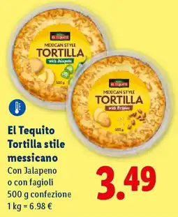 Lidl El Tequito Tortilla stile messicano offerta