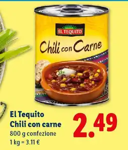 Lidl El Tequito Chili con carne offerta