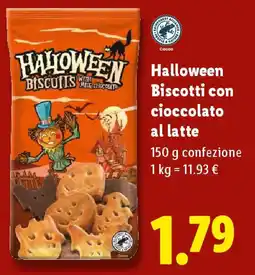 Lidl Halloween Biscotti con cioccolato al latte offerta