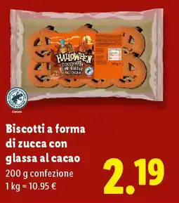 Lidl Biscotti a forma di zucca con glassa al cacao offerta