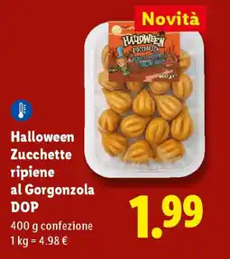 Lidl Halloween Zucchette ripiene al Gorgonzola DOP offerta