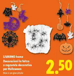 Lidl LIVARNO home Decorazioni in feltro o ragnatela decorativa per Halloween offerta
