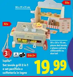 Lidl lupilu Set tavolo grill 2 in 1 o set panificio e caffetteria in legno offerta
