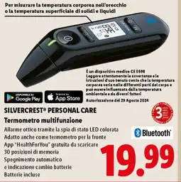 Lidl SILVERCREST PERSONAL CARE Termometro multifunzione offerta