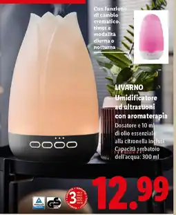 Lidl LIVARNO Umidificatore ad ultrasuoni con aromaterapia offerta