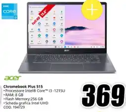 MediaWorld acer Chromebook Plus 515 offerta
