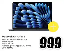 MediaWorld MacBook Air 13″ M4 offerta