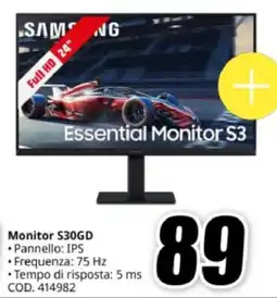 MediaWorld SAMSUNG Monitor S30GD offerta