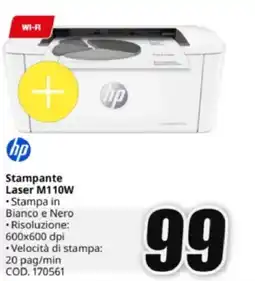 MediaWorld hp Stampante Laser M110W offerta