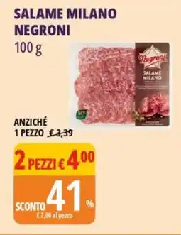 Tigros Salame milano NEGRONI offerta