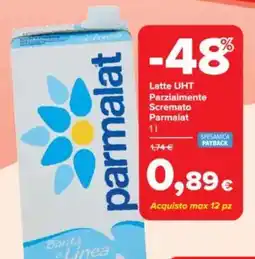 Carrefour Latte UHT Parzialmente Scremato Parmalat offerta