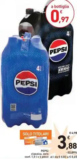 Spazio Conad Pepsi classica, zero offerta