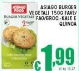 Sacoph Asiago burger vegetali fave fag/broc.-kale e quinoa offerta