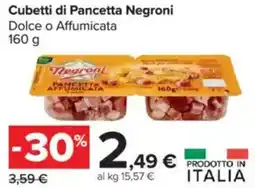 Carrefour Cubetti di Pancetta Negroni offerta