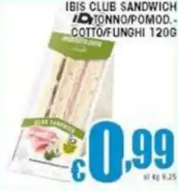 Sacoph Ibis club sandwich tonno/pomod.- cotto/funghi 120g offerta