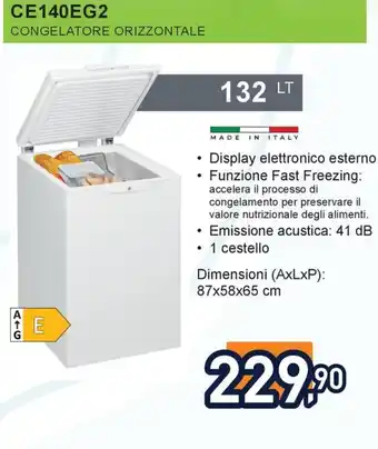 IGNIS CE140EG2 CONGELATORE ORIZZONTALE