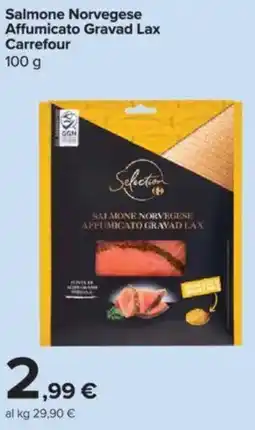 Carrefour Salmone Norvegese Affumicato Gravad Lax Carrefour offerta