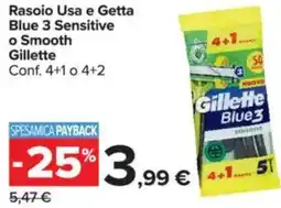 Carrefour Rasoio Usa e Getta Blue 3 Sensitive o Smooth Gillette offerta