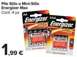 Carrefour Pile Stilo o Mini-Stilo Energizer Max offerta