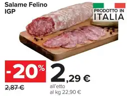 Carrefour Market Salame Felino IGP offerta