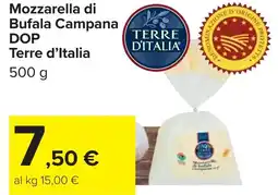 Carrefour Market Mozzarella di Bufala Campana DOP Terre d'Italia offerta
