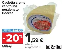 Carrefour Market Caciotta crema capitolina porzionato Boccea offerta