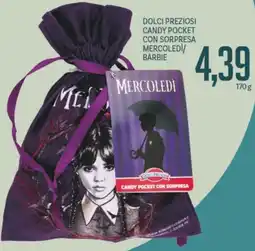 Supermercati Piccolo Dolci preziosi candy pocket con sorpresa mercoledì/ barbie offerta