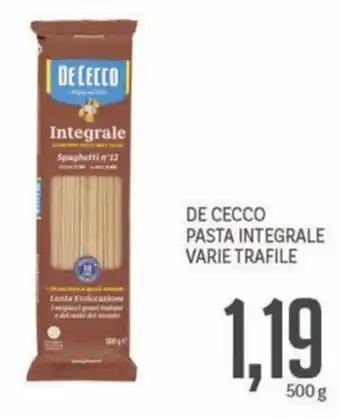 Supermercati Piccolo De cecco pasta integrale offerta