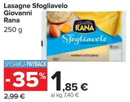 Carrefour Market Lasagne Sfogliavelo Giovanni Rana offerta