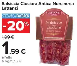 Carrefour Market Salsiccia Ciociara Antica Norcineria Lattanzi offerta